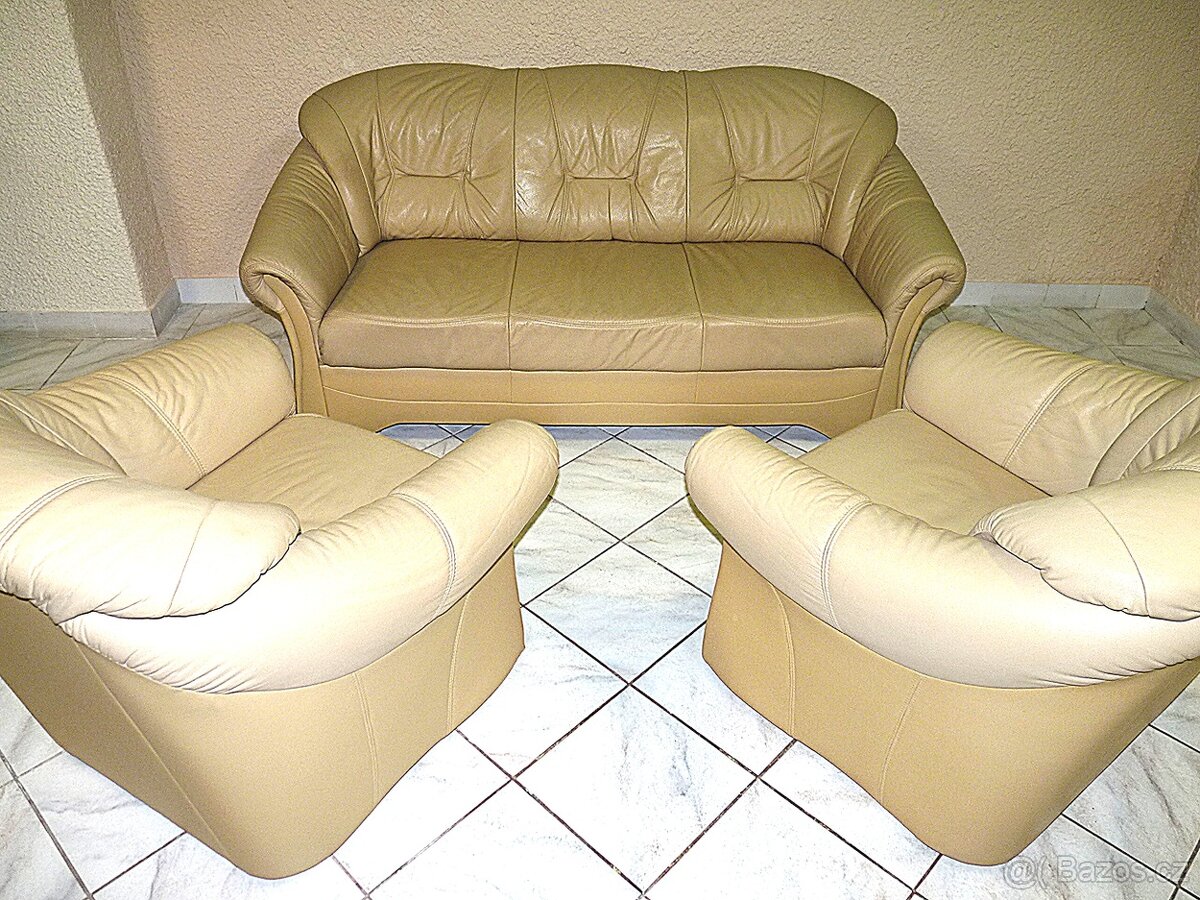 menší kožená sedačka 3+1+1 - 2