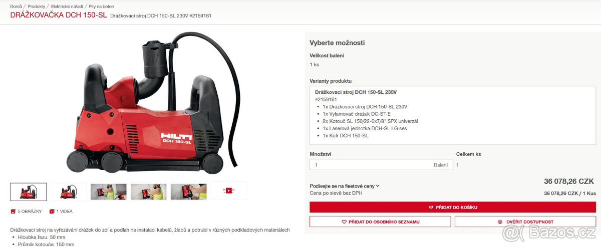 Drážkovačka Hilti DCH 150-SL - 2