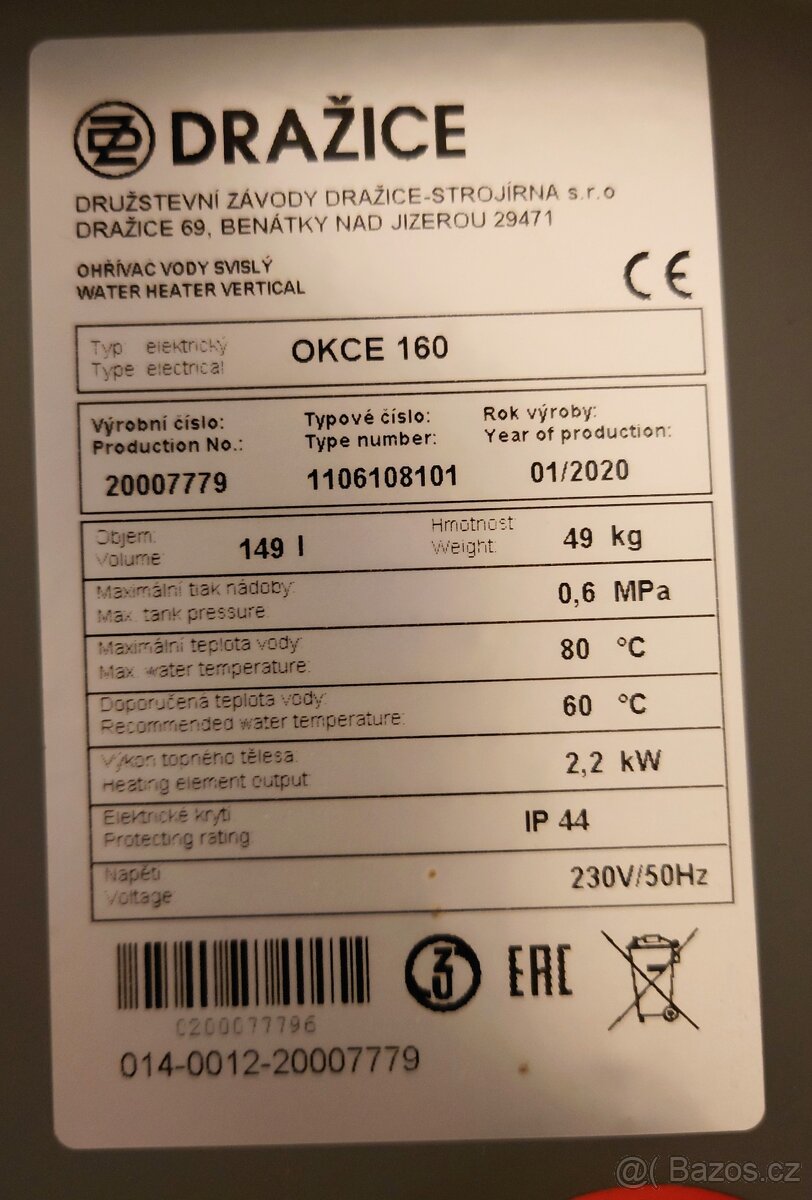 Bojler Dražice OKCE 160 - 2