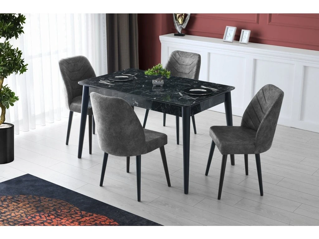 Nové - 4 DÍLNÝ SET ANTRACITOVÝCH JÍDELNÍCH ŽIDLÍ DALLAS - 2