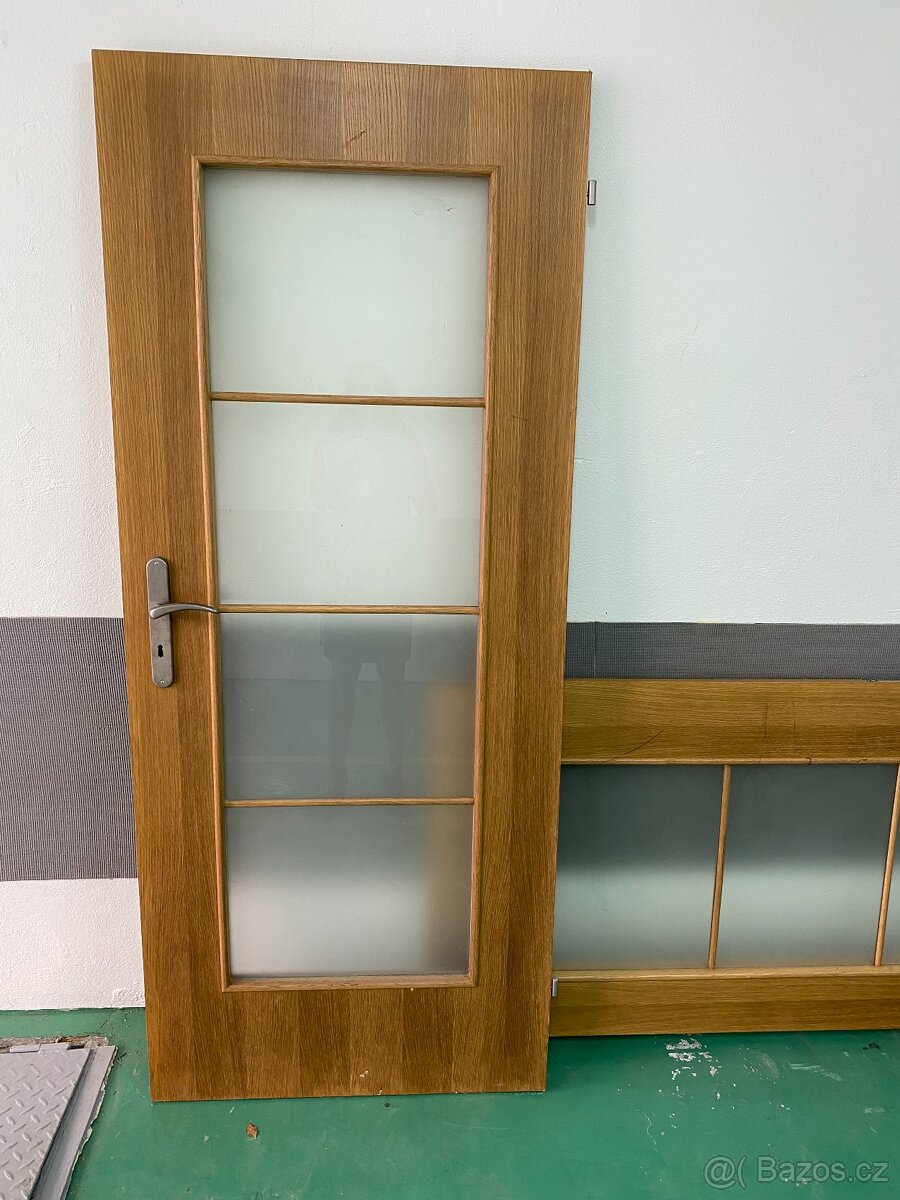 Dvoukřídlé dveře prosklené dub - 2