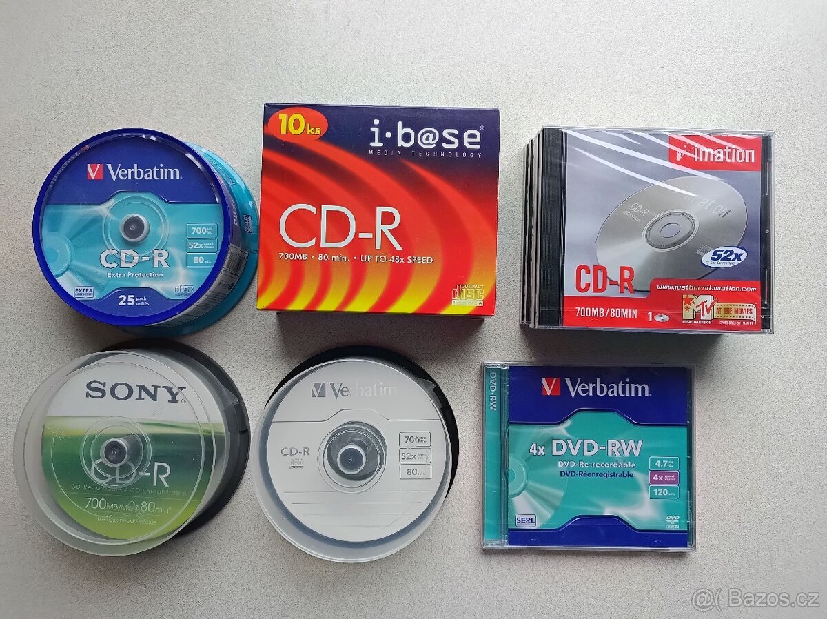 NOVÁ, nerozbalená CD-R a CD-R a DVD-RW. I jednotlivě. - 2