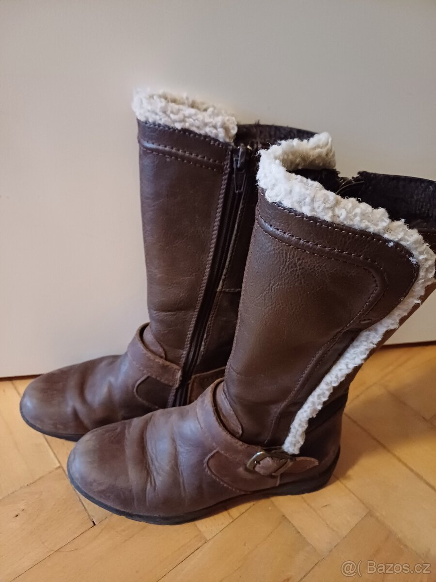 Dětské kožené kozačky zn. BAMA - 2