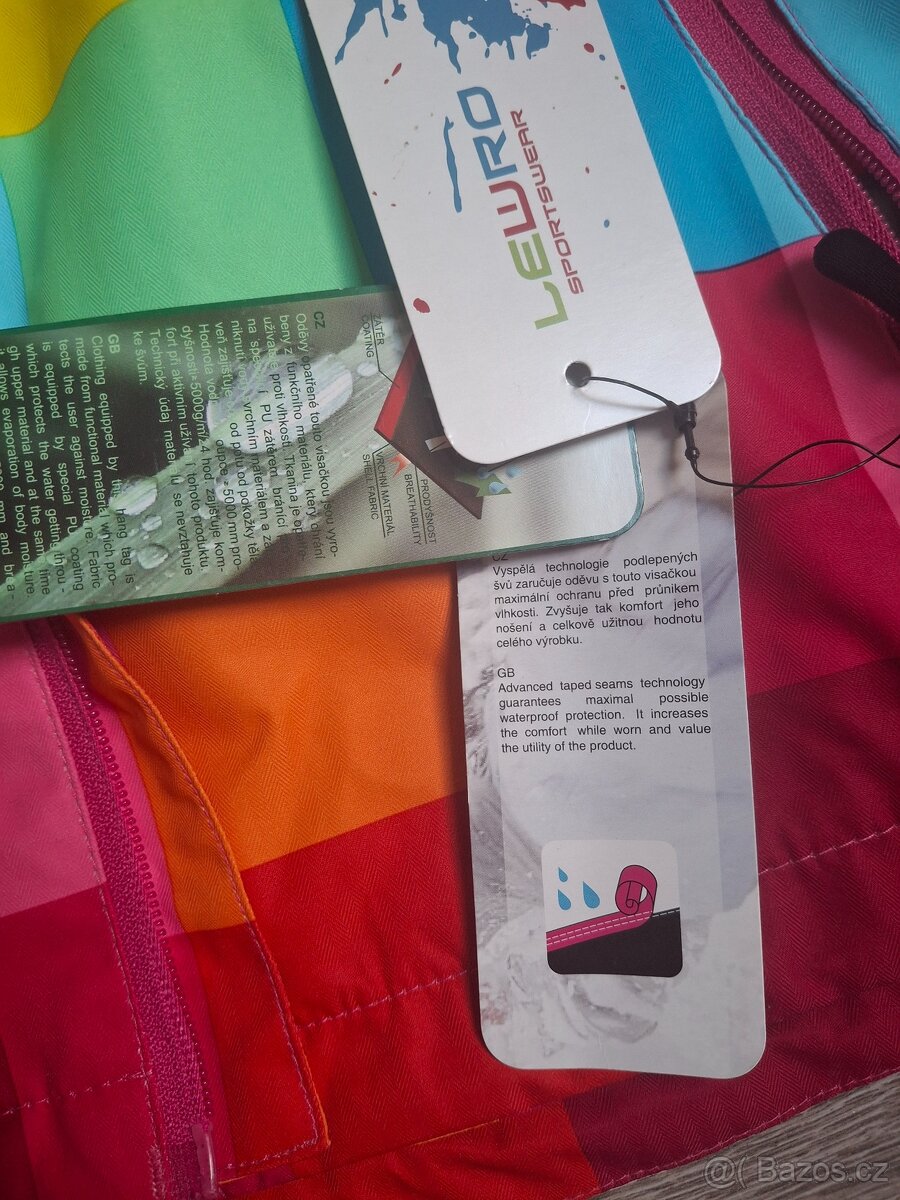 Vodě a větruodolná bunda Lewro 152/158 NOVÁ - 2