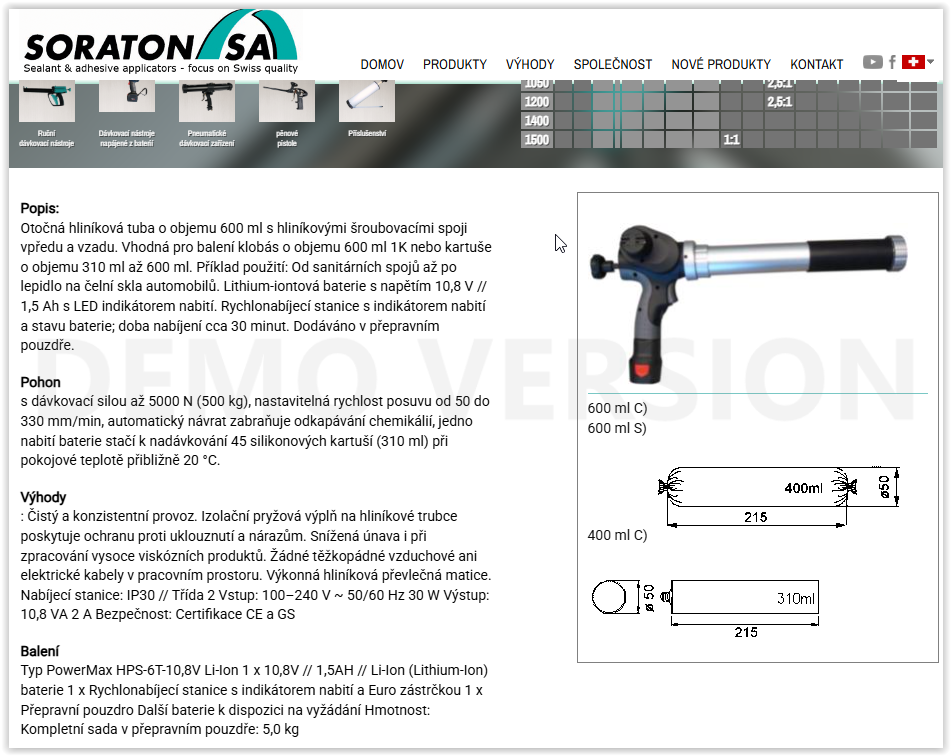 Vytlačovací aku pistole - 2