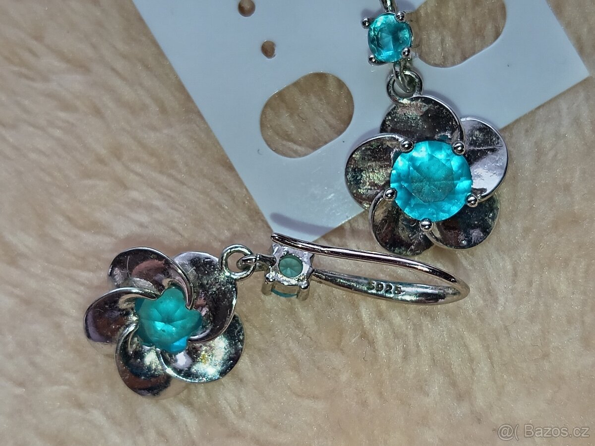 Náušnice stříbrné, bižuterie - více párů - 2