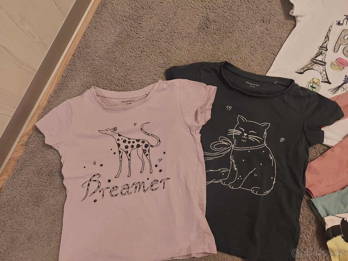 7 ks dívčích triček 128/123 - 2