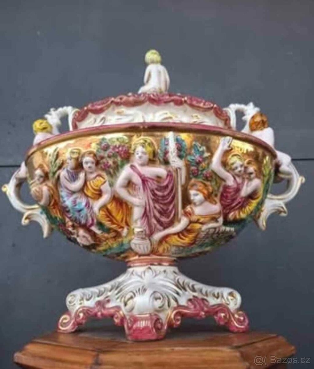 Starožitná porcelánová mísa CAPODIMONTE - 2
