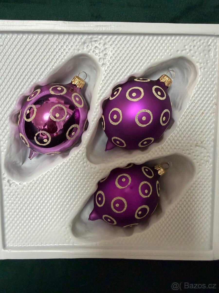 Vánoční skleněné ozdoby 💜🎄 - 2