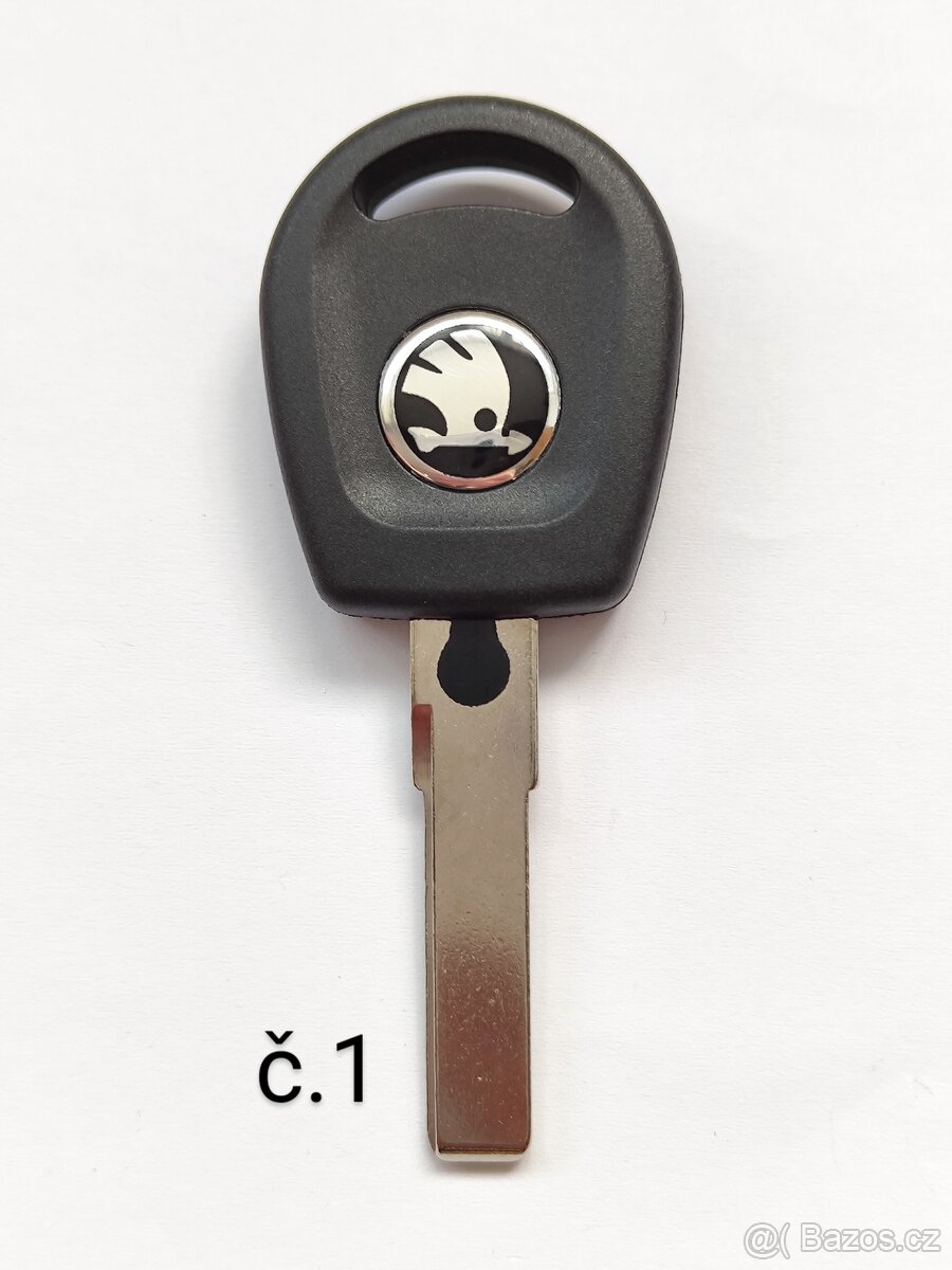 Klíč Škoda Volkswagen Audi Seat HU66 ID48 Klíč + 2x logo =