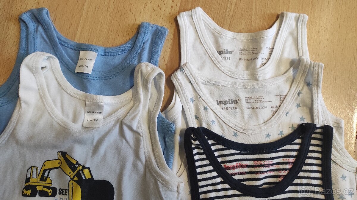 Set 5x tílko (Lupilu a Schiesser) 110-116 - 2