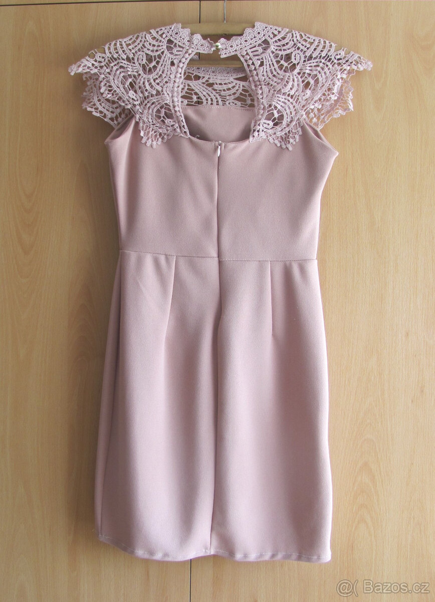 Pudrové společenské šaty - 2