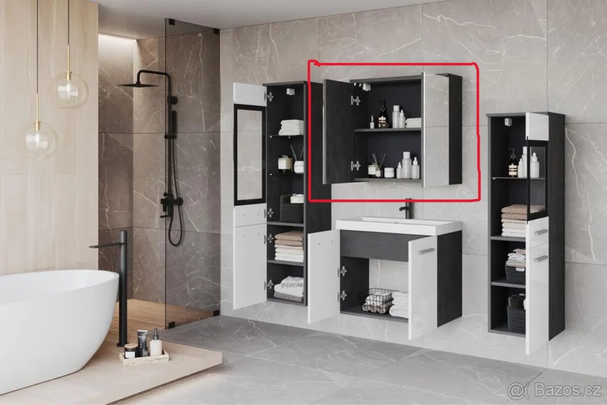 Skříňka se zrcadlem z koupelnové sestavy - 2