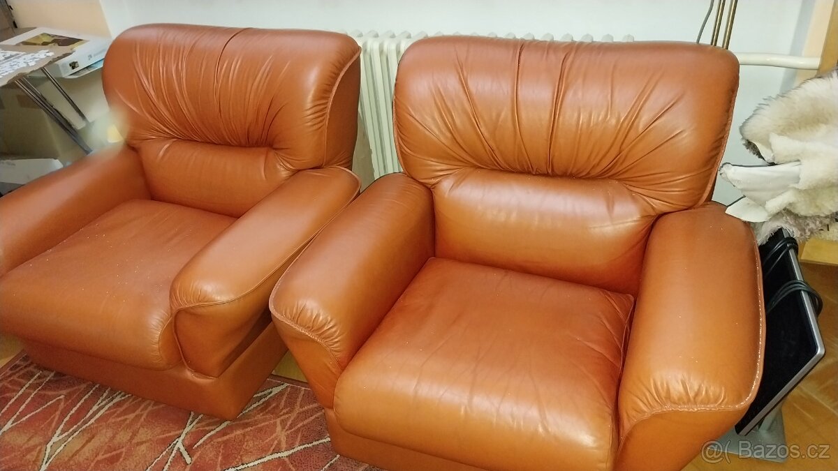 Celokožená sedací souprava - 2