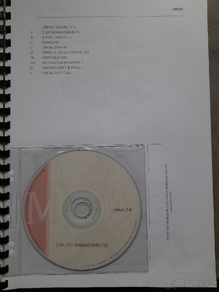 PRODÁM skripta k předmětu ZÁKLADY MANAGEMENTU. - 2