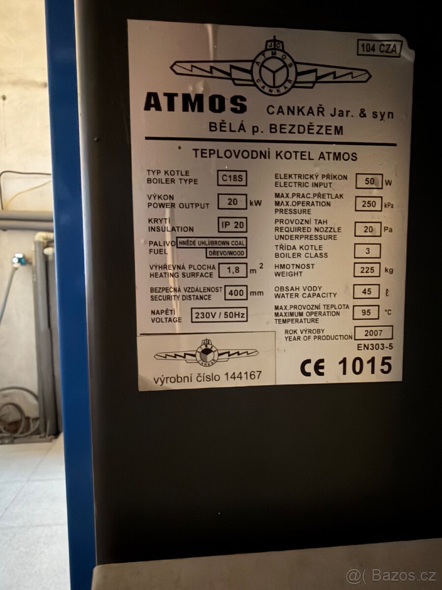 Atmos C18 S Kombi + boiler dražice 140L - 2