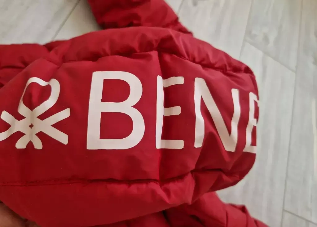 Dětská péřová zimní bunda Benetton XS,vel.4-5 let - 2