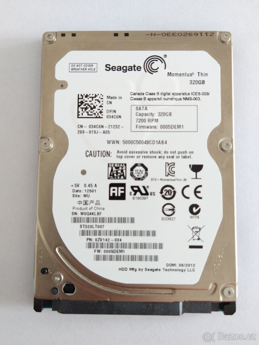 HDD disk Seagate 320Gb 2,5"SATA, 7200ot., do notebooků i PC - 2