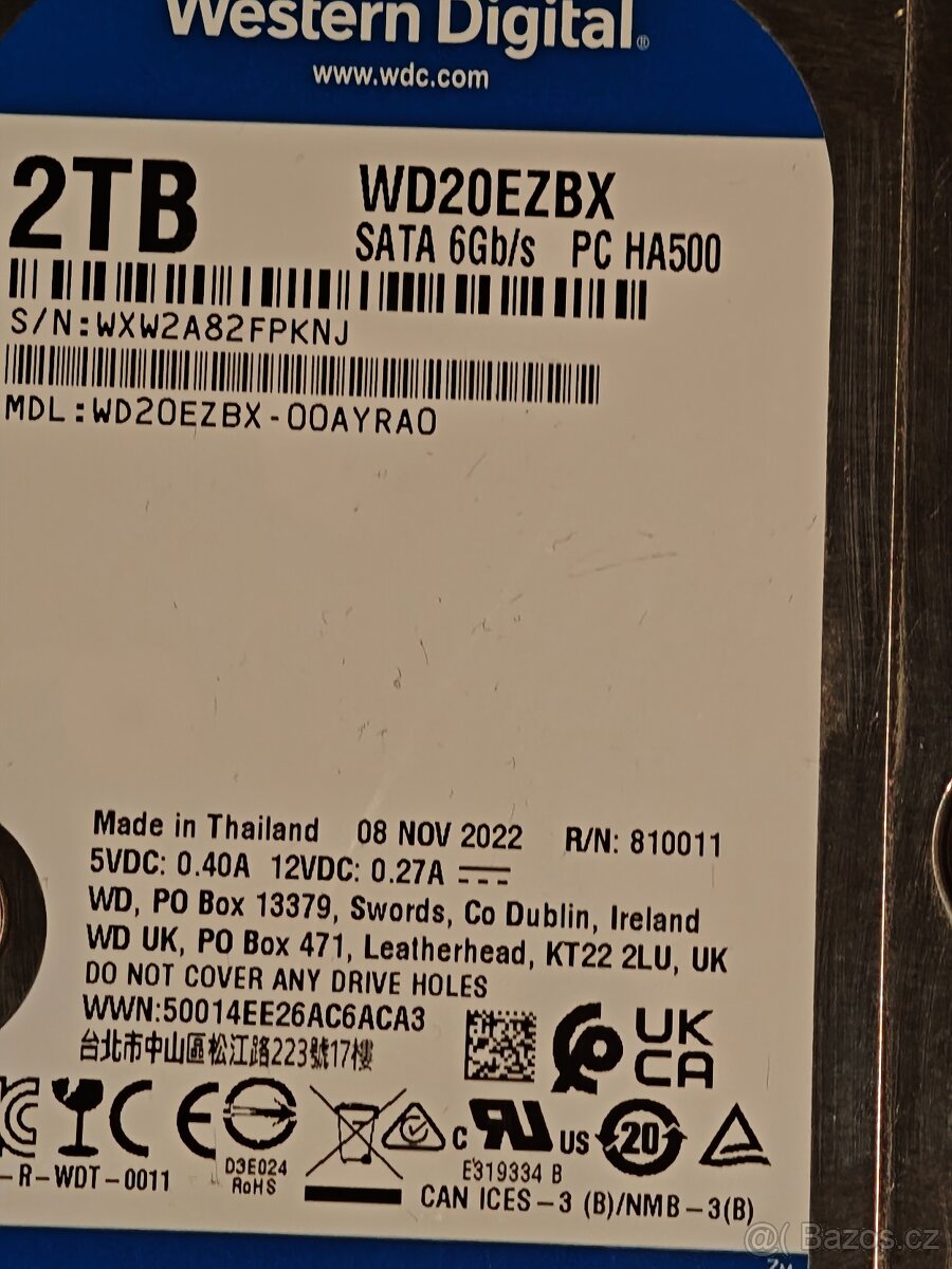 WD 2TB 3,5" SATA3 - 2