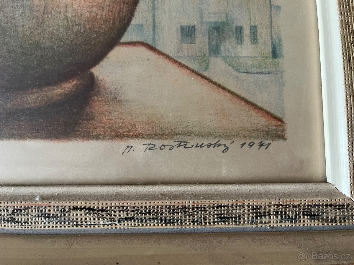 Obraz Jeřabiny- pastelová malba - 2