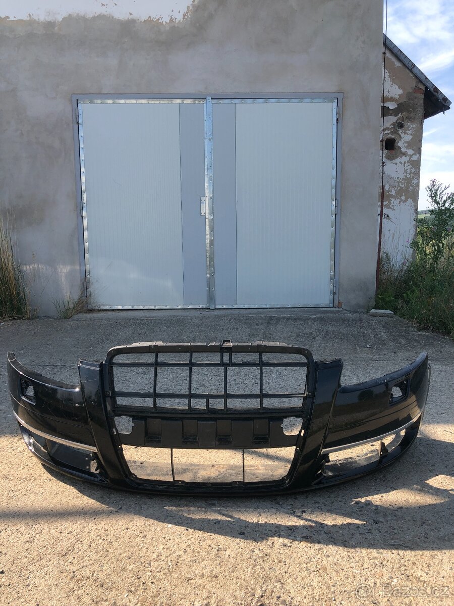 predni naraznik audi a6 c6 4f0 chrom cerny mlhy - 2