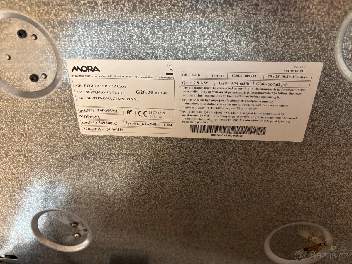 Plynová varná deska MORA - 2