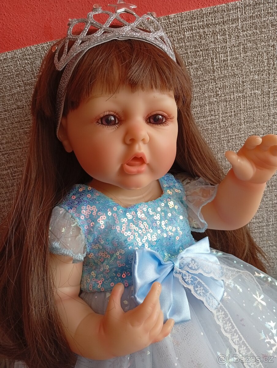 Realistická Reborn panenka modrá princezna - 2