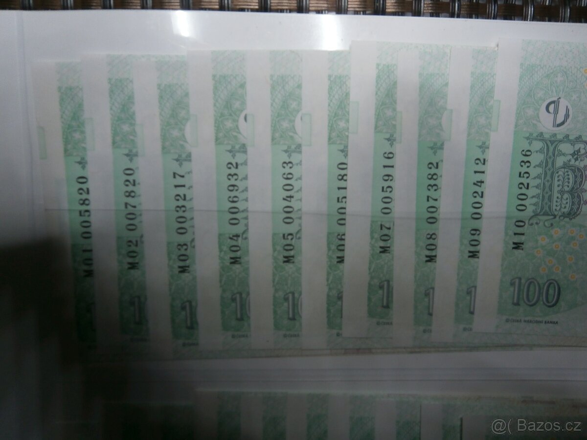 Velká sleva na komplet. sadu 100 Kč série M01-28 UNC - 2