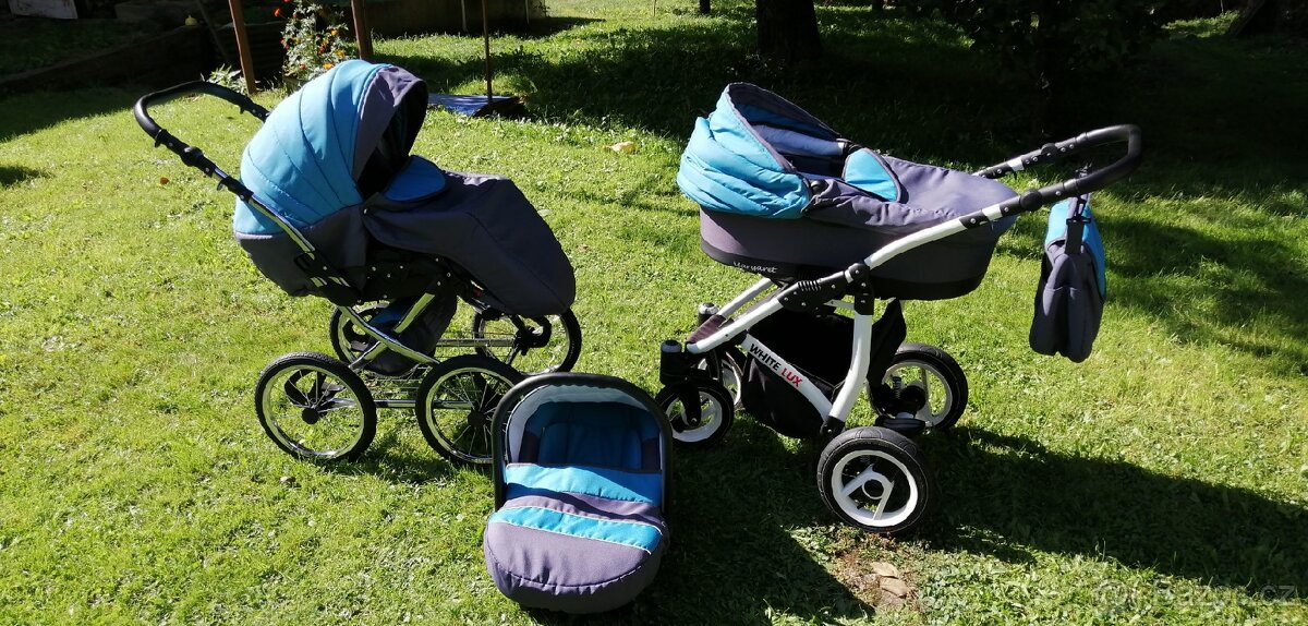 KOČÁREK BabyLux 3v1, DVA PODVOZKY - 2