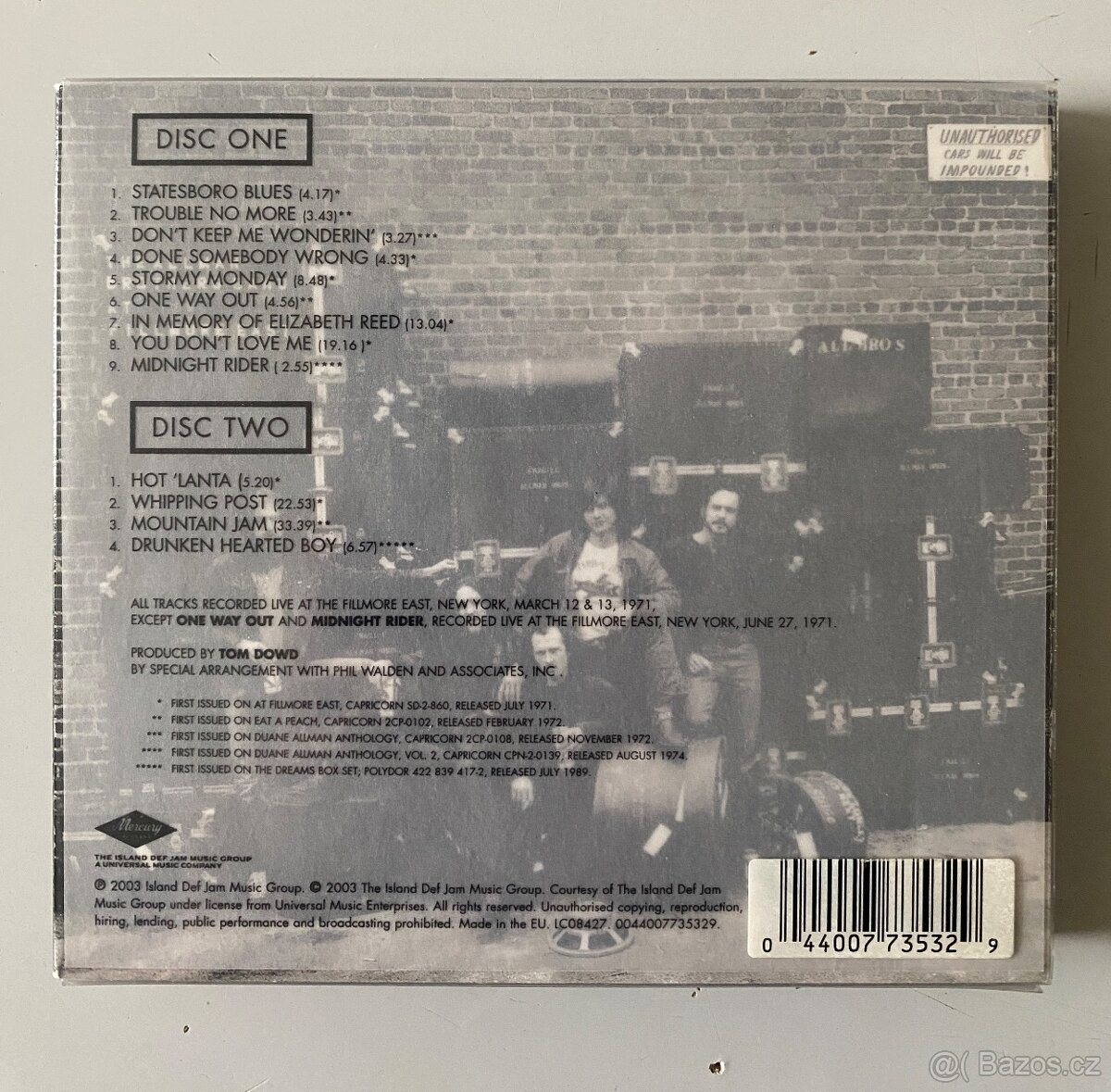 2 CD The Allman Brothers Band - Gold, At Fillmore East - 2