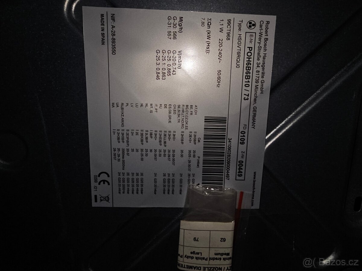 Prodám plynovou varnou desku BOSCH - 2