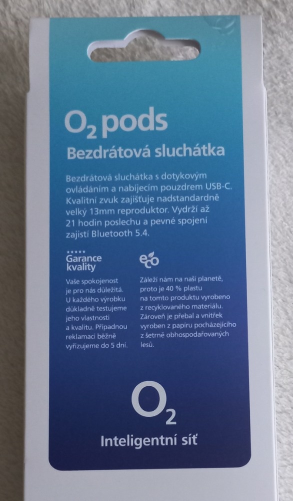bezdrátová sluchátka O2 pods - 2