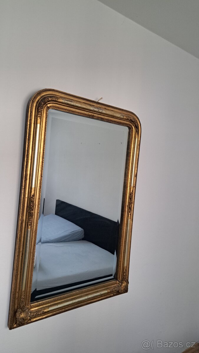 Starožitné, velké ,zrcadlo. - 2