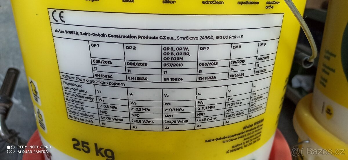 Pastovitá omítka Weber zrno 1.5 - 2