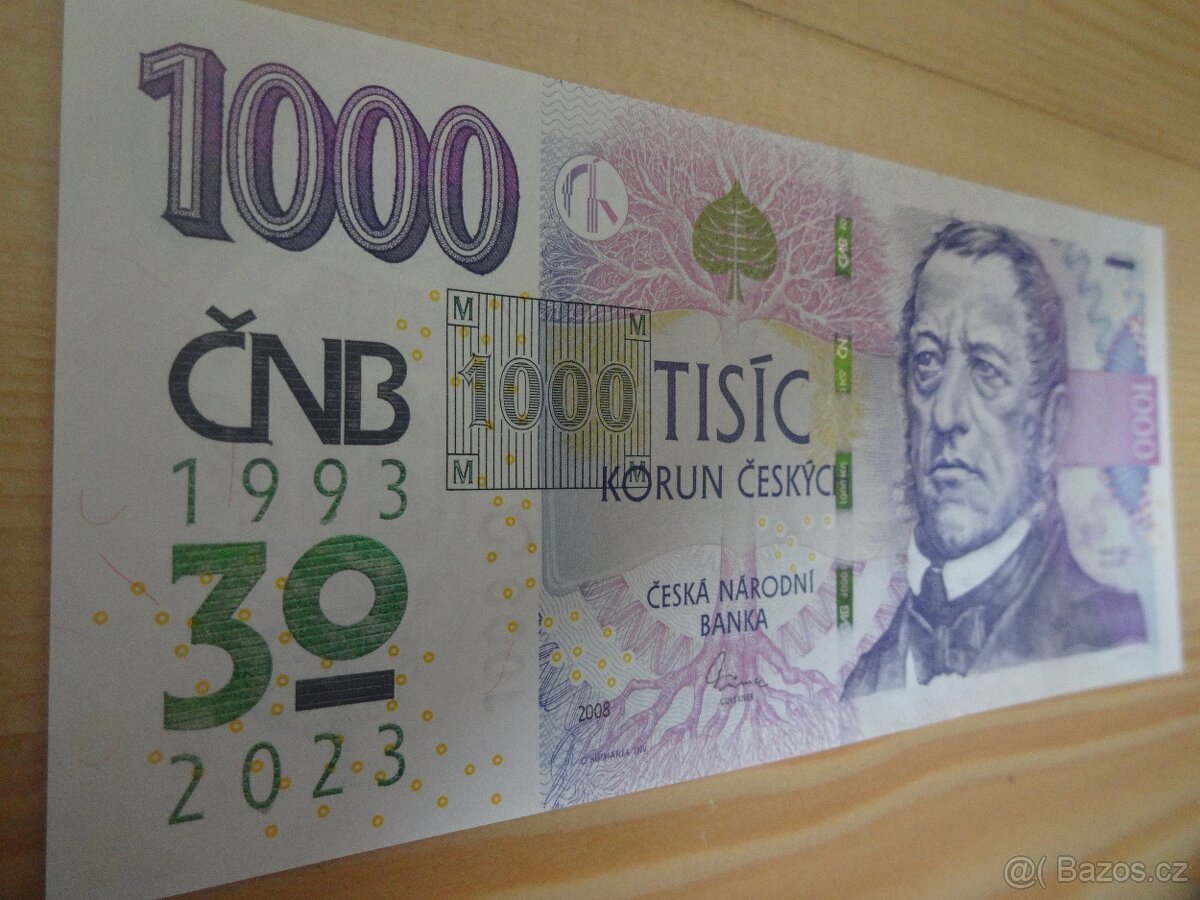 1000 Kč s přítiskem vzácná a výjimečná série M01 (M10) - 2