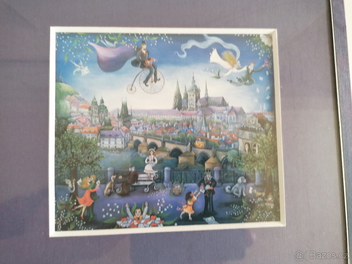 Malý zasklený obrázek motiv Praha - 2