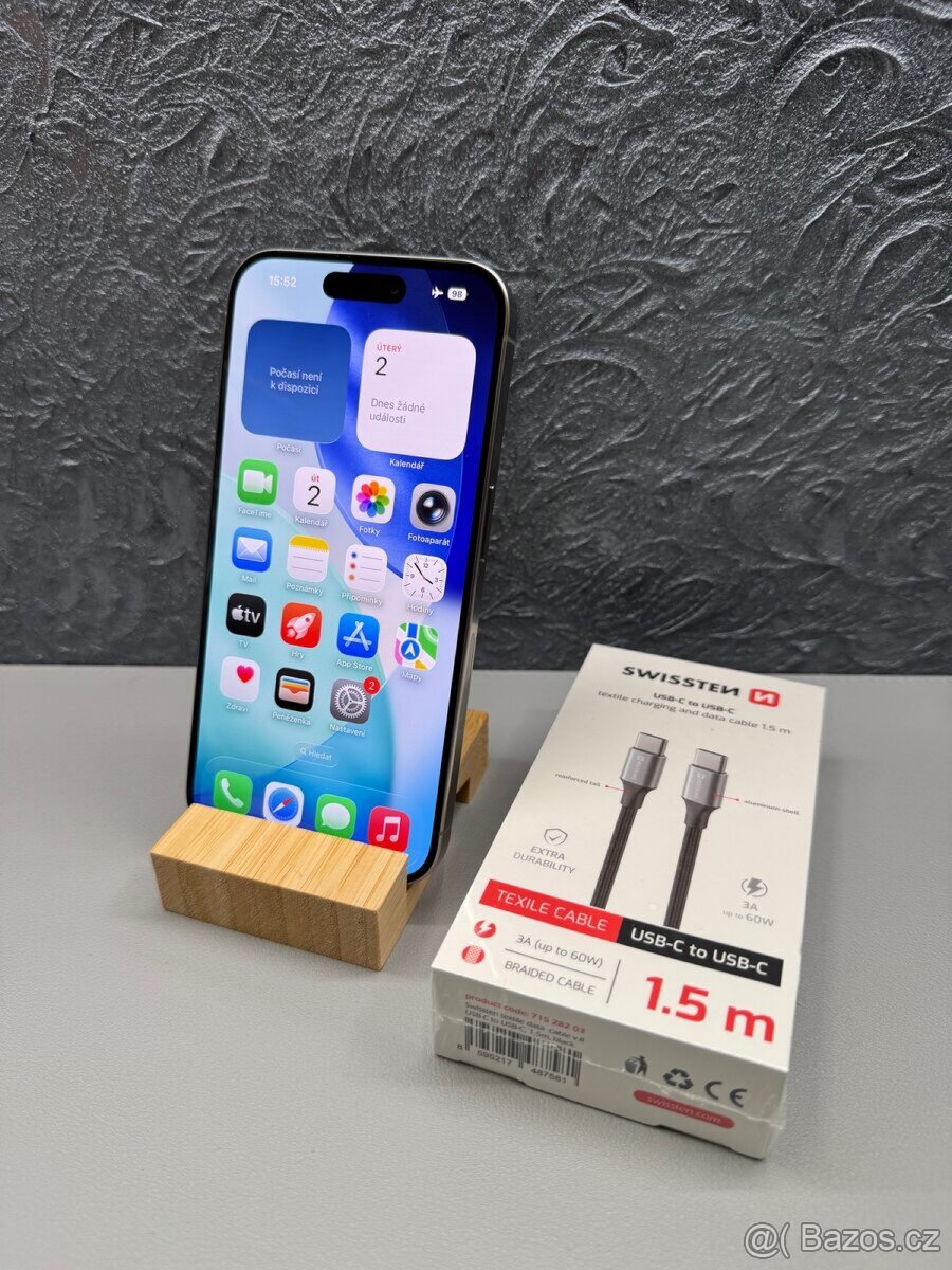 Apple iPhone 15 Pro 256 GB Natural Titanium - ZÁRUKA+FAKTURA - 2