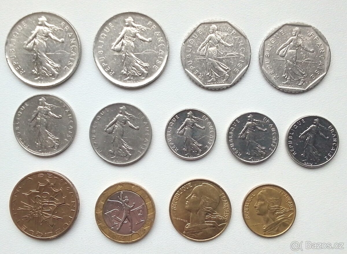 staré mince Francie -výborný stav -cena za vše - 2