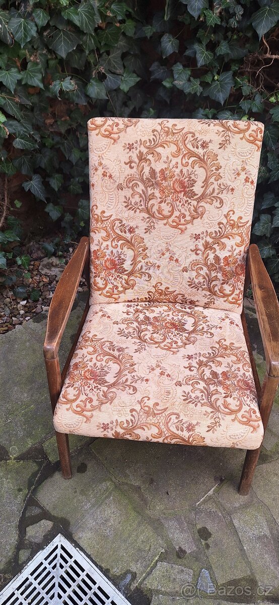 Retro čalounené křesla, styl 60.let - 2