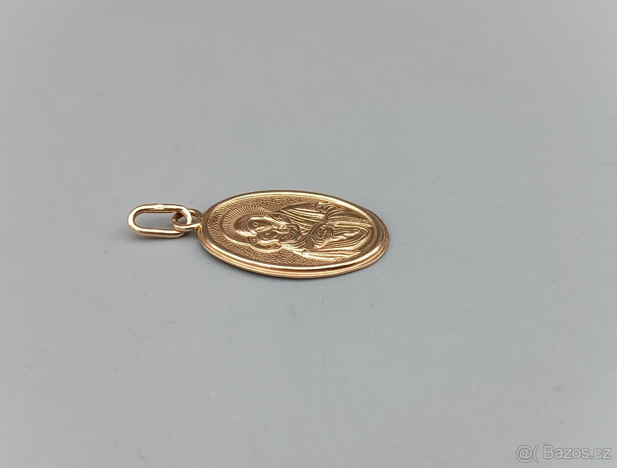 Zlatý přívěsek, madonka 1,65g, 14 kt, 585/1000 - 2