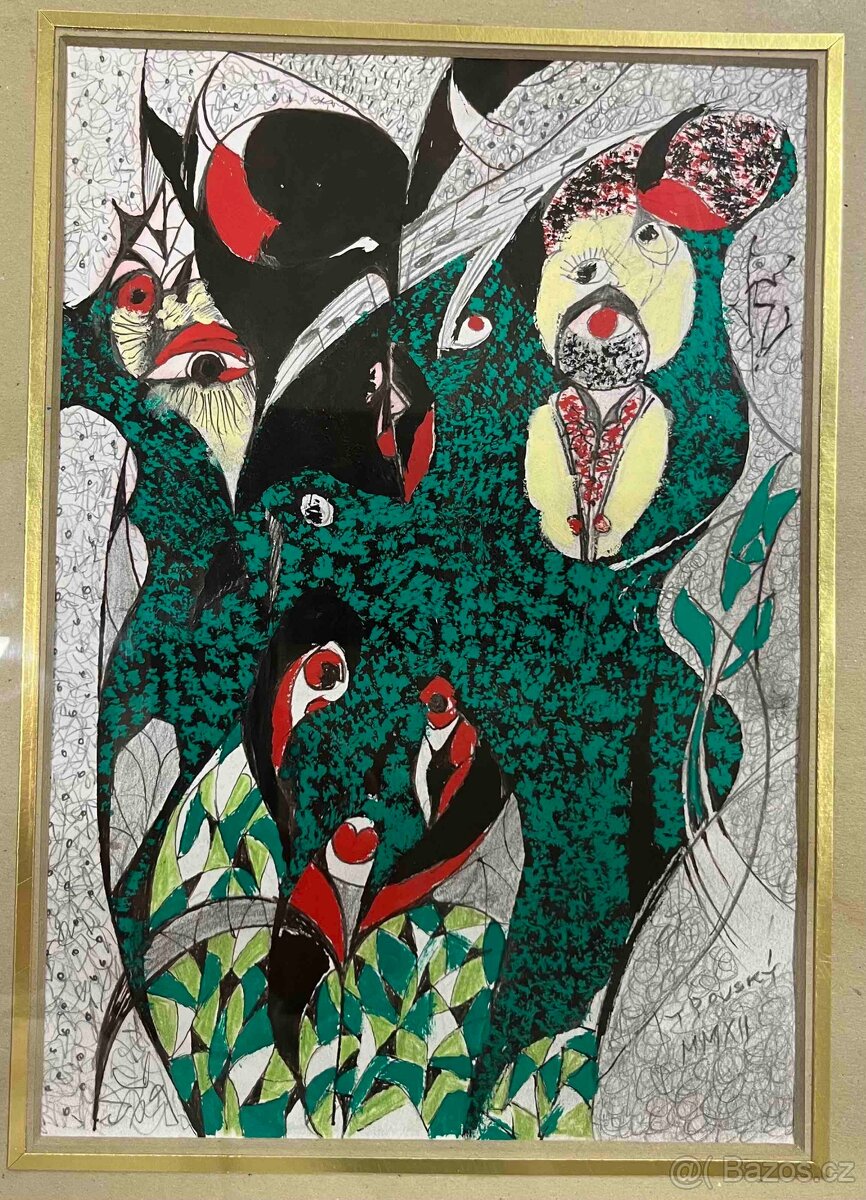 Obraz originál tempera autor Karel Typovský Olomouc - 2