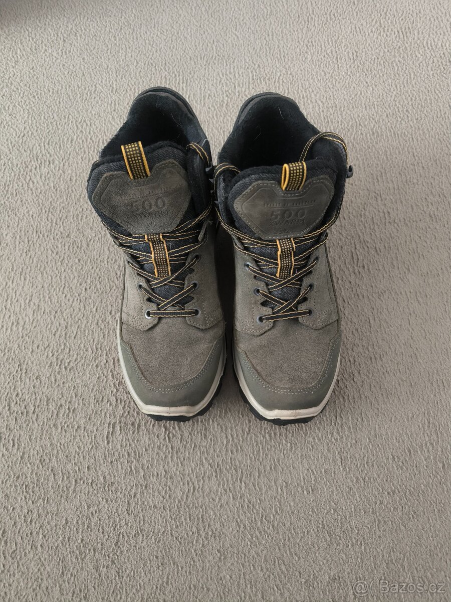 Pánské turistické kožené a nepromokavé boty SH 500 X-warm - - 2