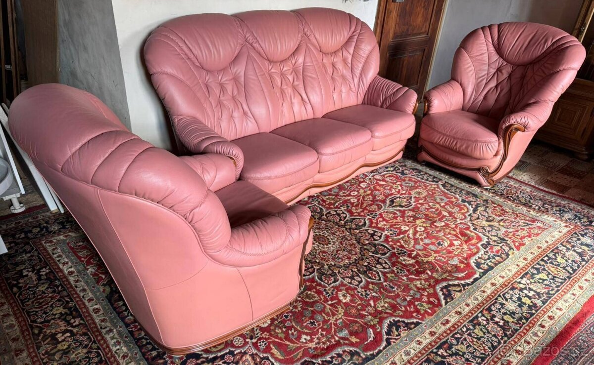 Italská kožená sedačka 3+1+1, 4667 - 2