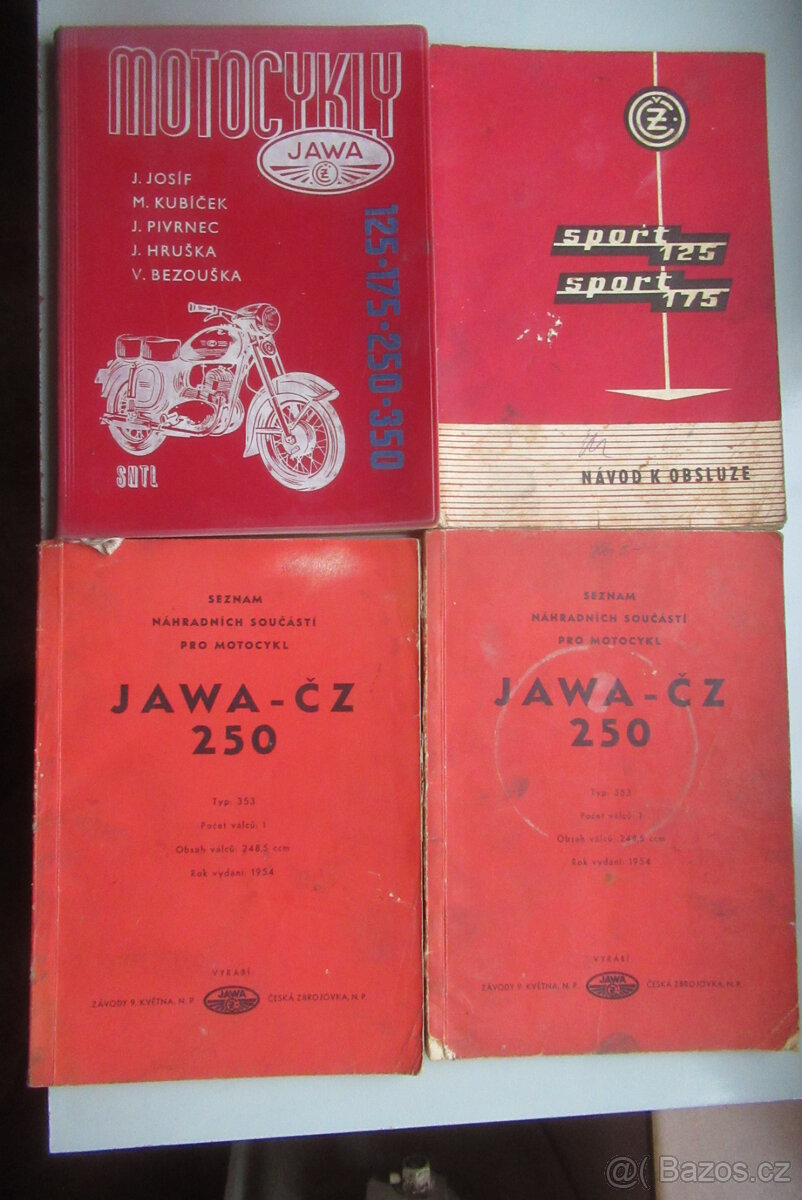 Manuály od motocyklů jawa čz junák pionýr jawa 50 manet 90 - 2