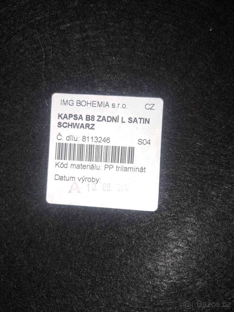 Tapecírunk,bočnice,kryt dveří škoda superb III. - 2