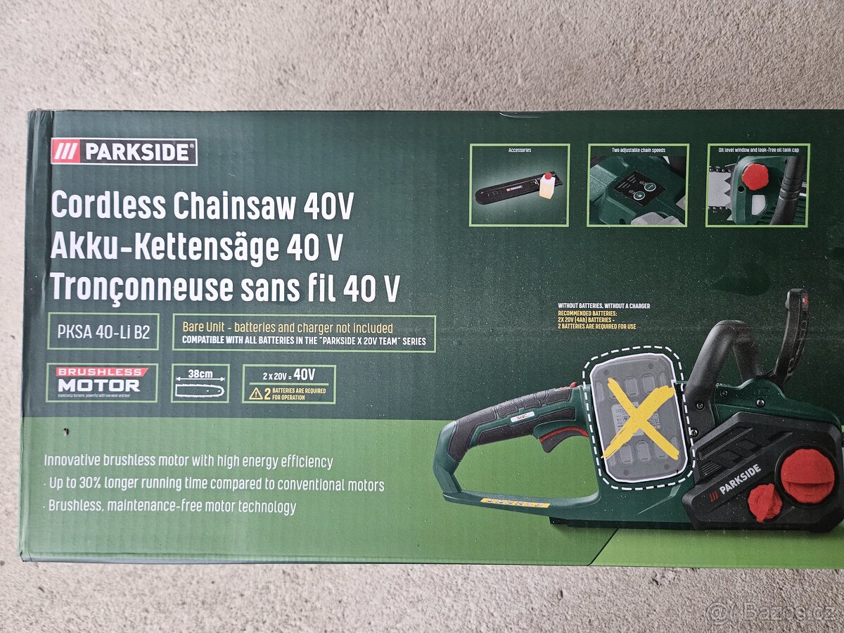 aku řetězová pila parkside pksa 40 li b2 - 2