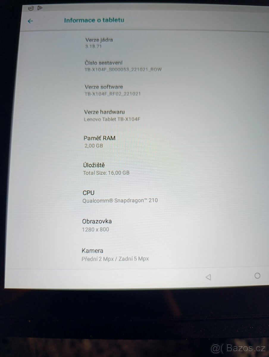 Tablet Lenovo TAB E10 - TB-X104F - 2