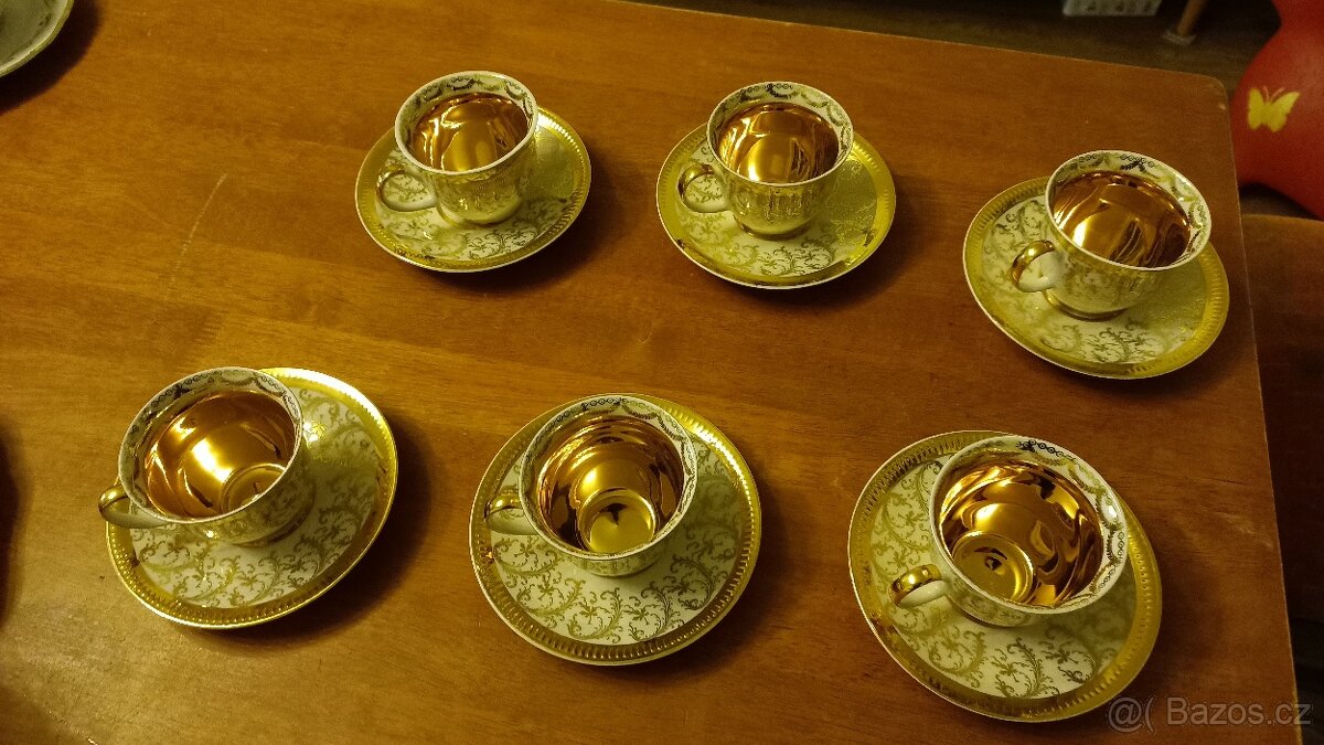 Zlacený kávový servis Pernink KS - 2