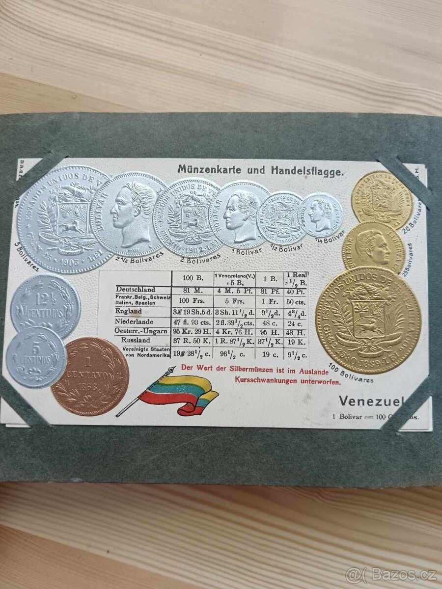 Peníze všech Zemí světa 37 Pohlednic s Mincemi z celého svět - 2