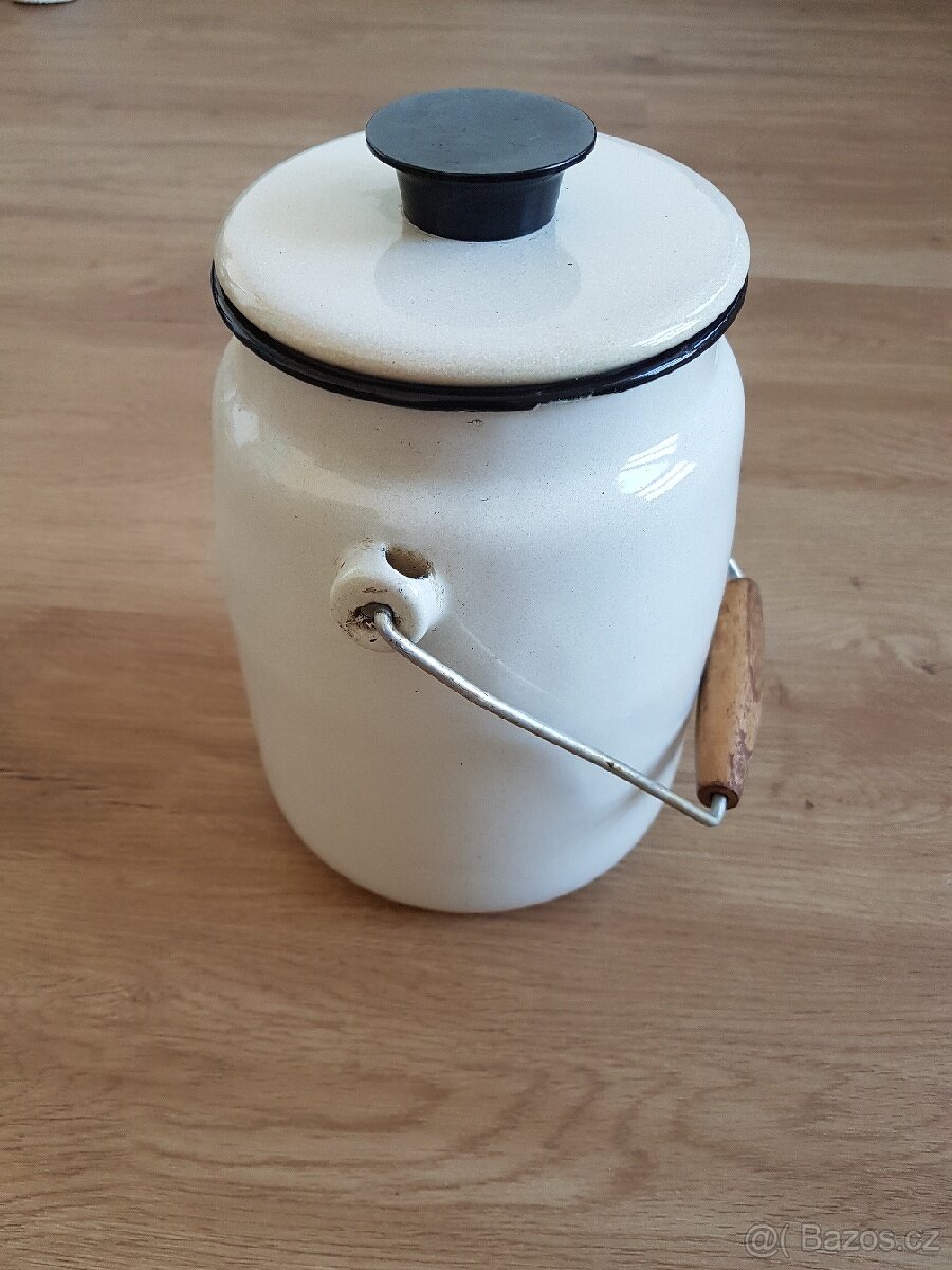 Retro smaltovana dóza na mléko - 2